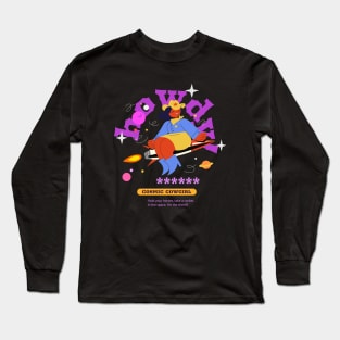 Howdy Cosmic Cowgirl Design Long Sleeve T-Shirt